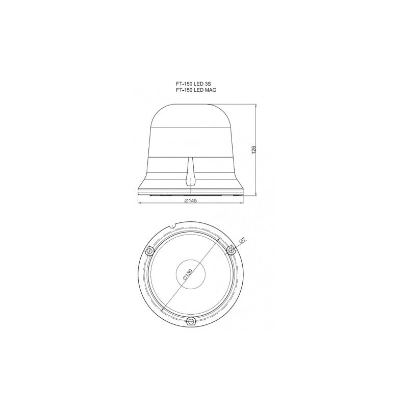 FRISTOM FT-150 3S DF LED varningsljus dubbelblixt